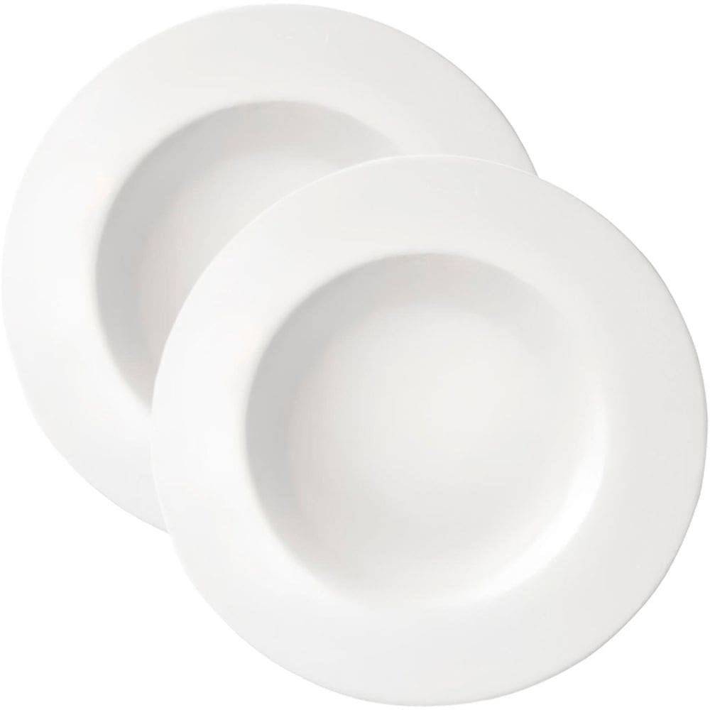Kit Jogo Prato Fundo Sopa 8 Pessoas 8pçs Aba Larga De 23cm