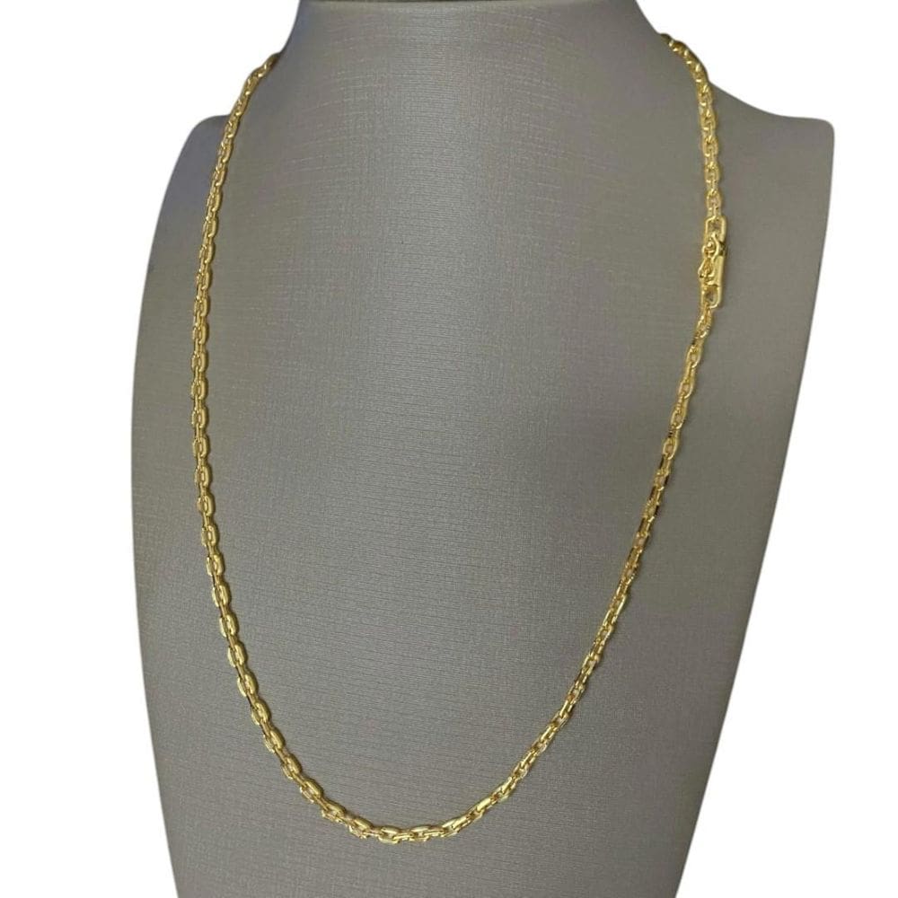 Cordão Cadeado 2Mm Feminino - Banhado A Ouro 18K