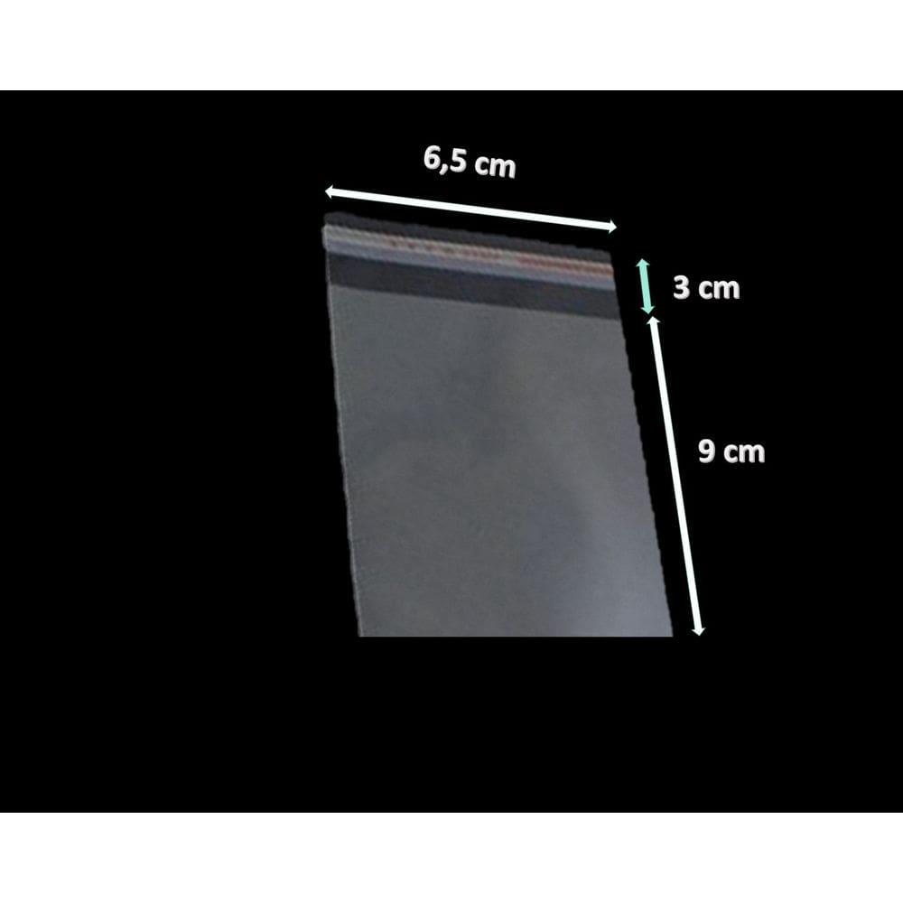 Saco Adesivado Plástico Transparente Vabene 6,5x9+3cm 500 Unidades
