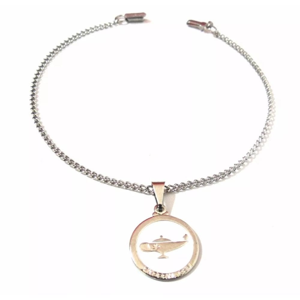 Pulseira Aço Inox Enfermagem Detalhe Branco