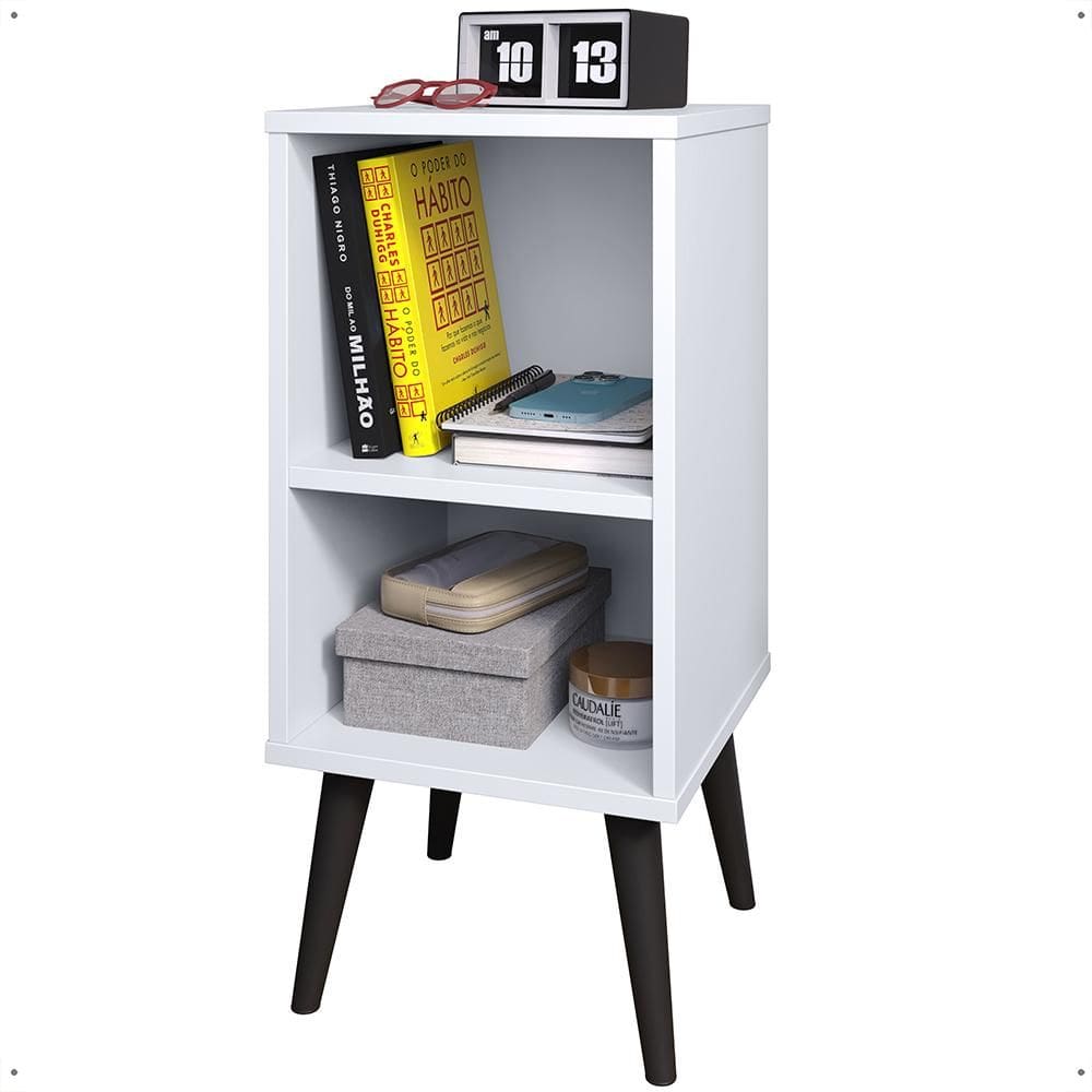 Mesa Cabeceira Charme Mesinha Lateral Cama Box Nicho Prateleira Organizadora Decoração Quarto Branco - Lojas RPM