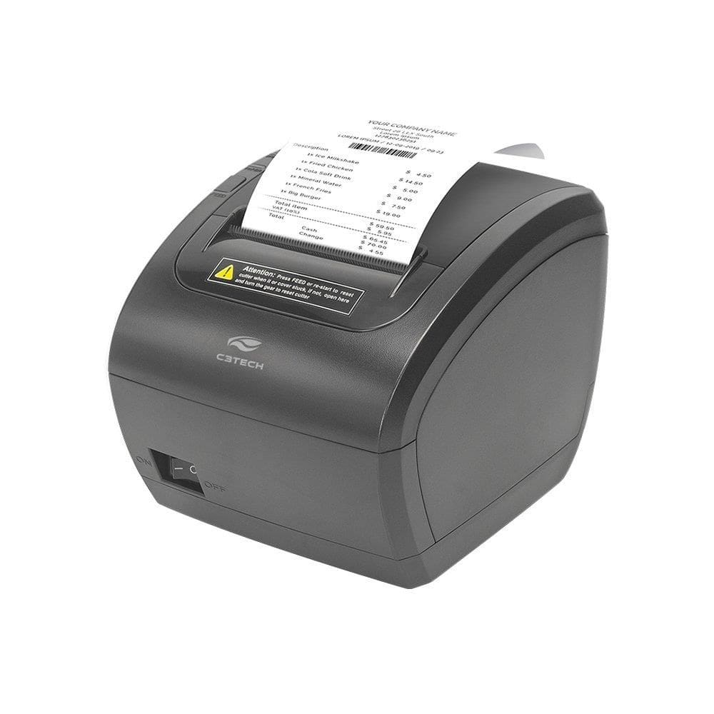Impressora Térmica C3TECH IT-100 Para Recibos | Com Guilhotina, Preto, Bivolt