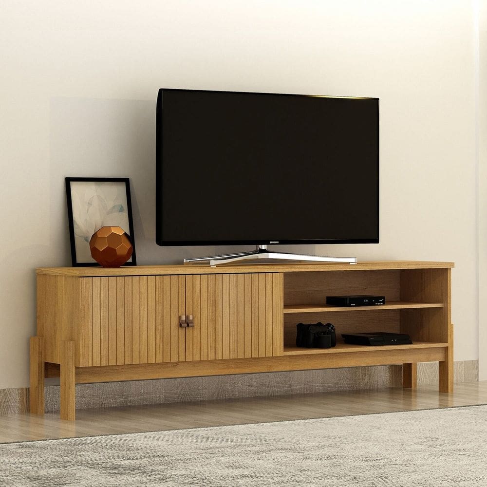 Rack para Sala de Estar 2 Portas Ouro Cinamomo