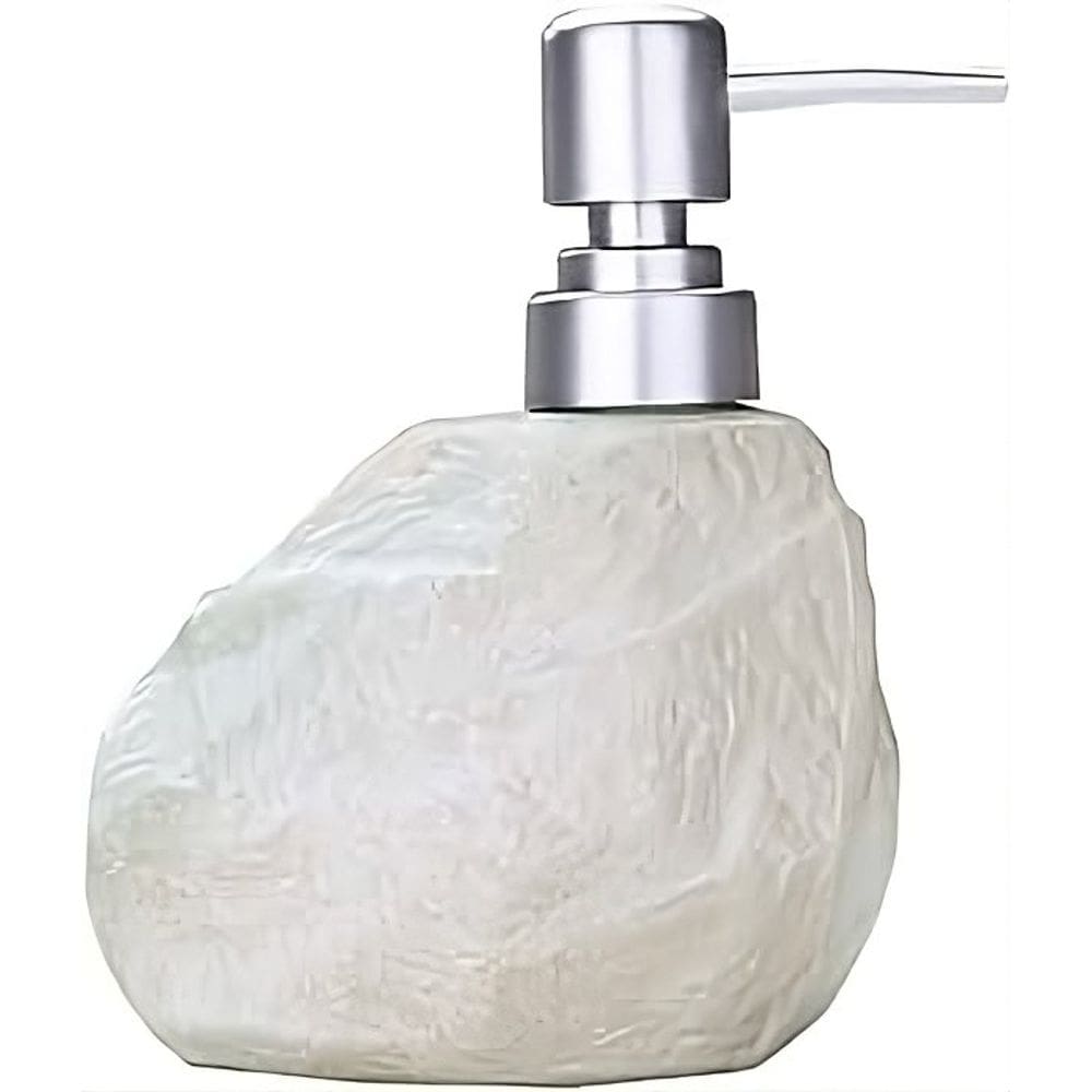 Saboneteira Líquida Textura Obsidiana Branco Cerâmica Lavabo