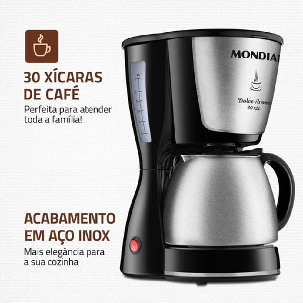 Cafeteira Elétrica Dolce Arome Mondial C-37JI-30X Inox