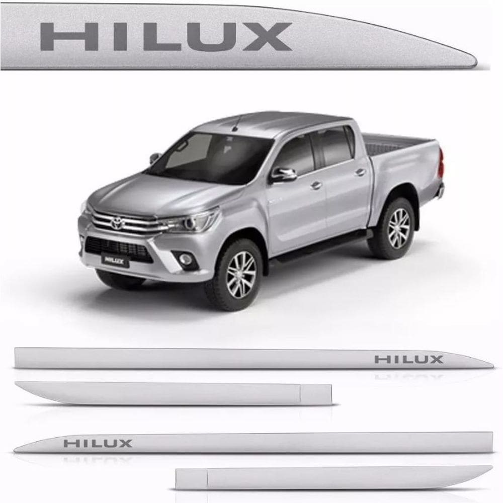 Jogo Friso Lateral Hilux Prata Nevoa