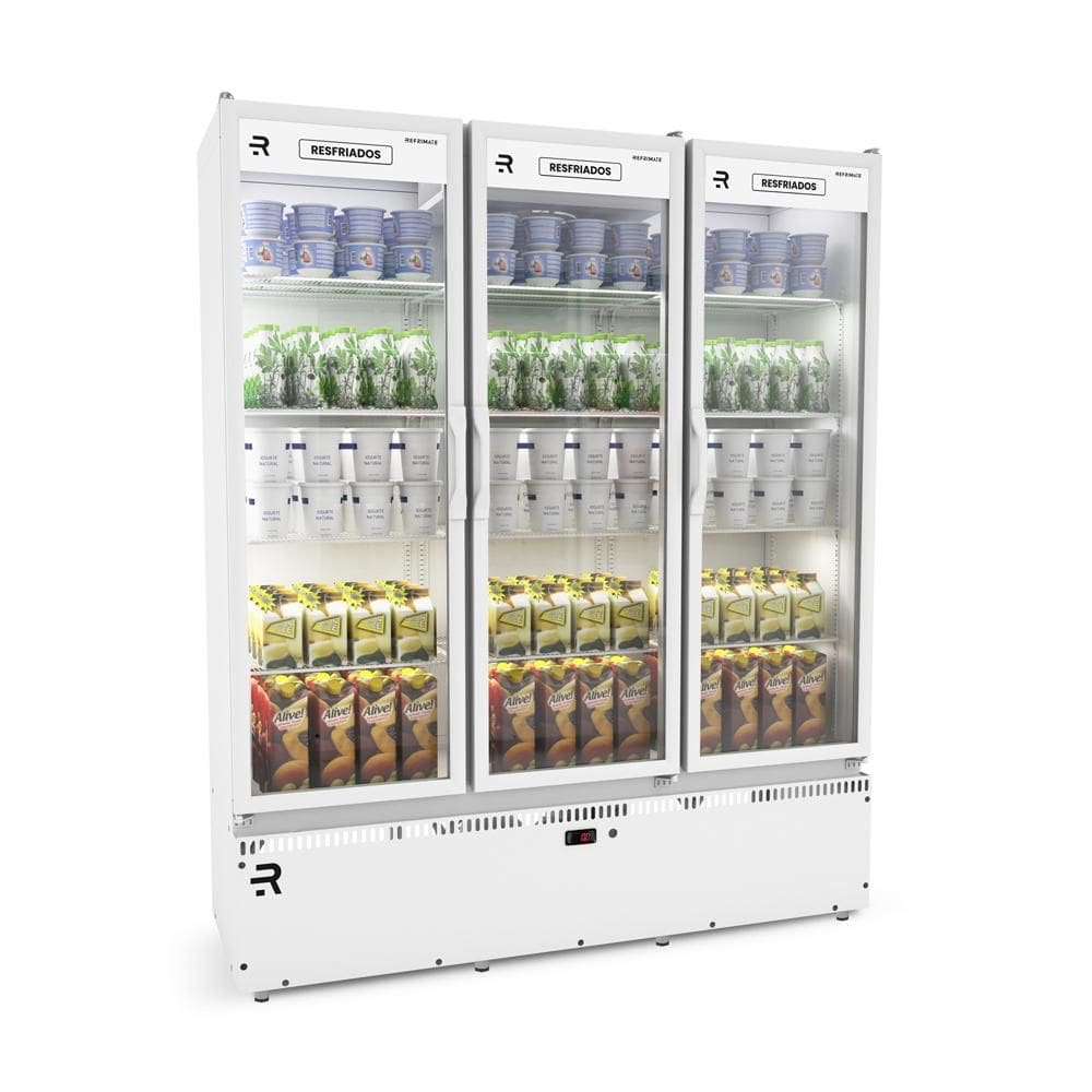 Auto Serviço Vanguard Resfriados Expositor 3 Portas 0 a 7 ºc Asvr3pbb Branco/branco 220v - Refrimate