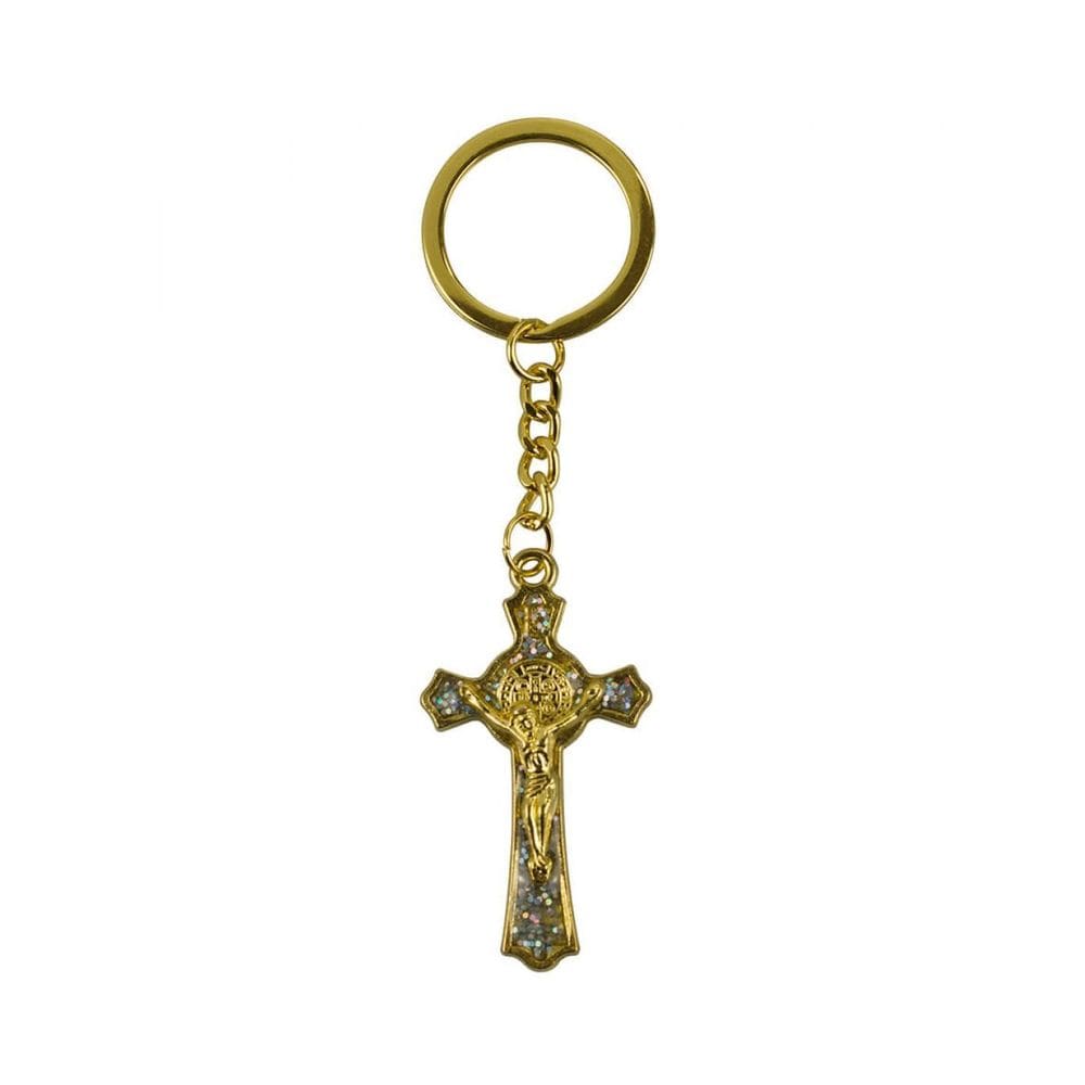 Chaveiro Crucifixo Dourado 5Cm
