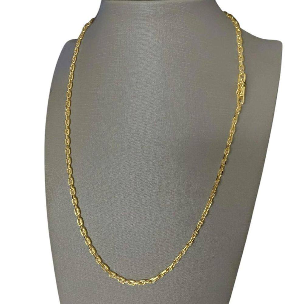Cordão Cadeado 2Mm Feminino - Banhado A Ouro 18K