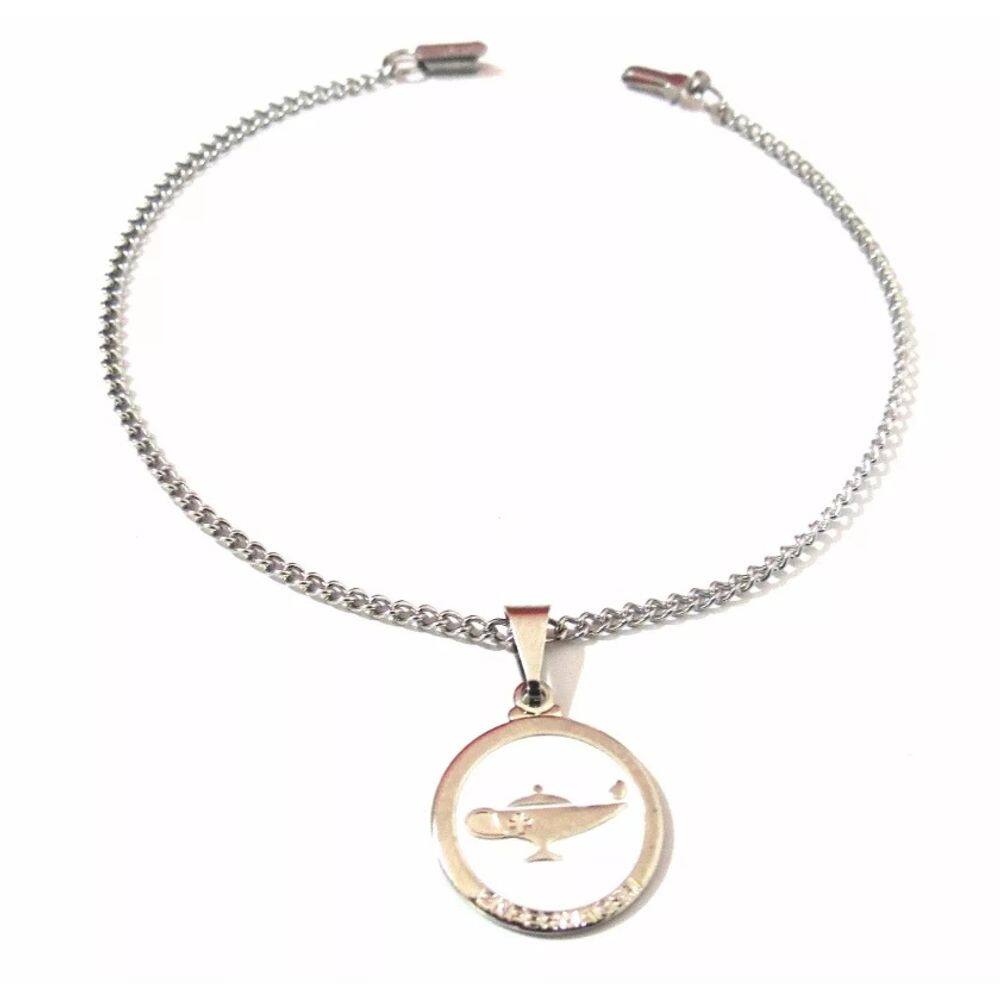 Pulseira Aço Inox Enfermagem Detalhe Branco