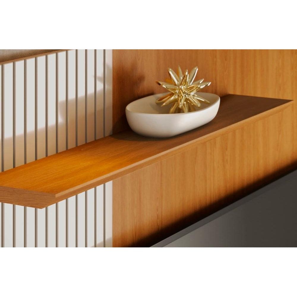Painel Aurora para TV de até 65 polegadas - Cinamomo Off White - Madetec