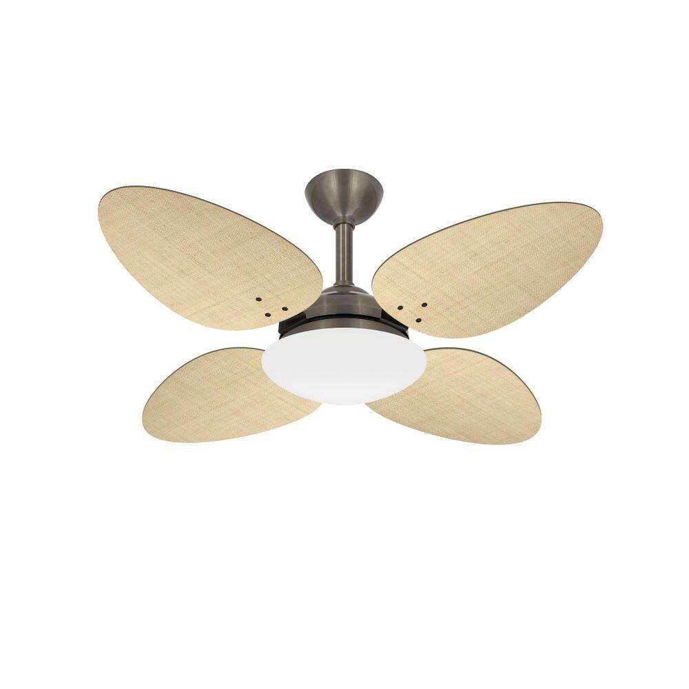 Ventilador Teto 4 Pás Palha Natural Turbo Trevo Ventax 220V