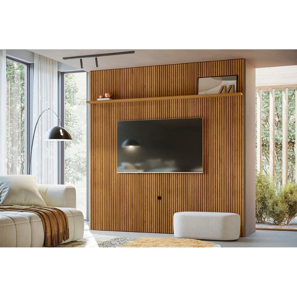 Painel Piso-Teto New Guaporé para TV de até 75 polegadas - Cumaru - Madetec