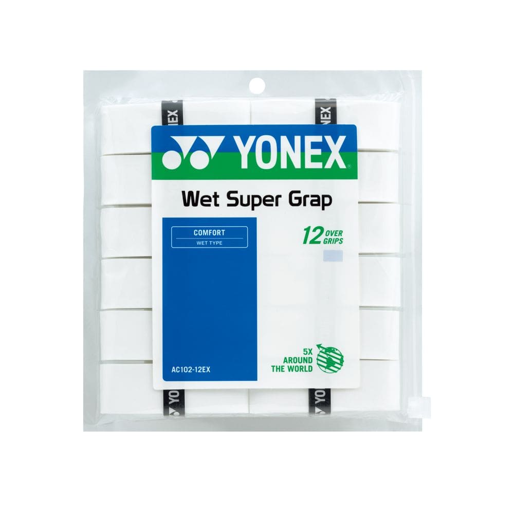 Overgrip Yonex Wet Super Grap Branco - 12 Unidades