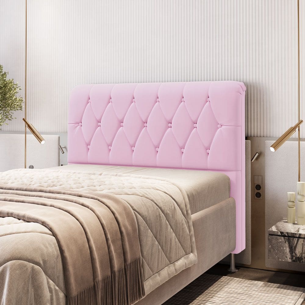 Cabeceira Sirus 195 Premium / Z-021 Sued Rosa Bebê