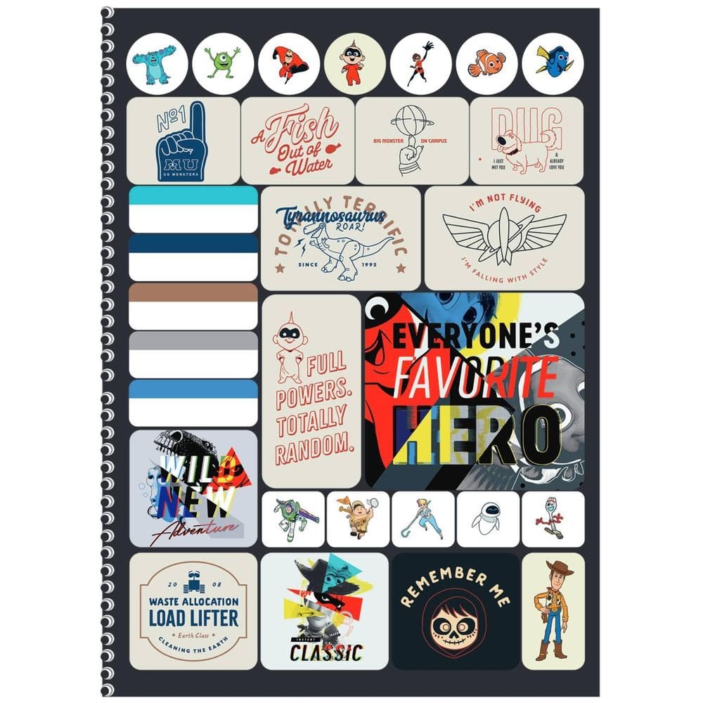 Caderno Espiral Pixar Animação Universitário Capa Dura 1M