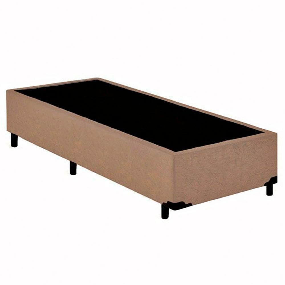 Cama Box Solteiro Suede Serene Bege 88x188x40