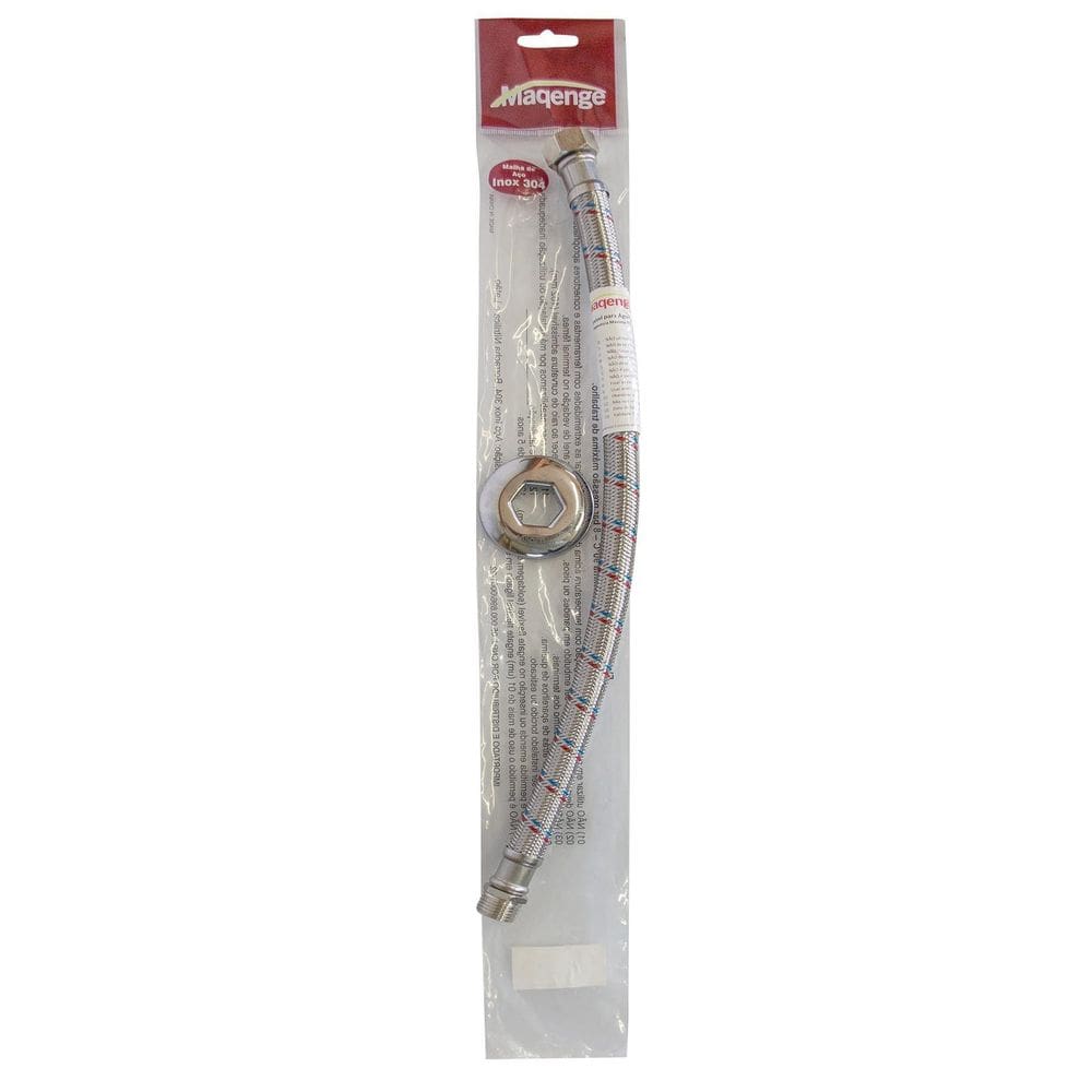 Engate Flexível Trançado Água Quente Fria 1/2X3/4 40Cm