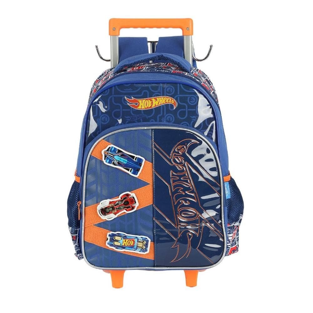 Mochila de Rodinhas Com Alça Luxcel Hotwheels Pistas Azul