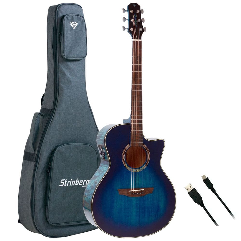Violão Strinberg Diamond Da3sc Blue Burst Artistico C/ Bag