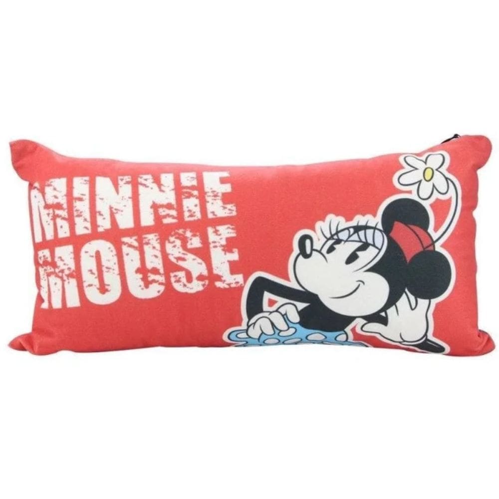 Almofada Minnie Poa - Veludo e Fibra - 40 x 20 cm - Zona Criativa
