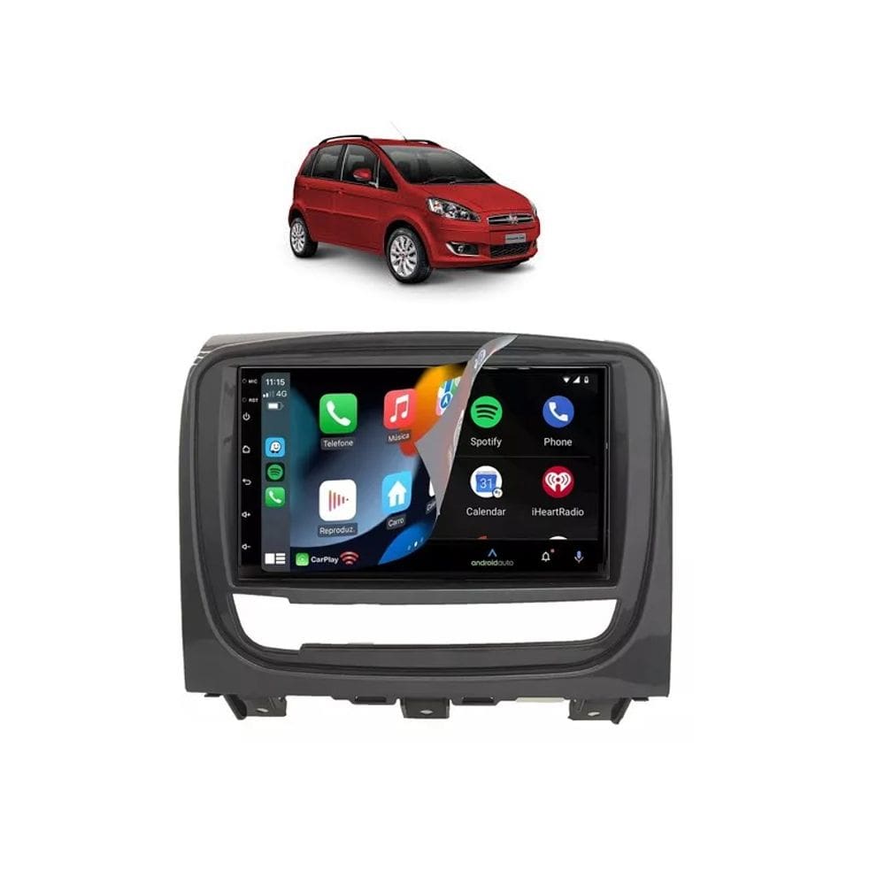 Kit Multimídia Idea 2013 / 2015 Mold Grafite Android 7 Pol GPS Carplay - 701K FirstOption