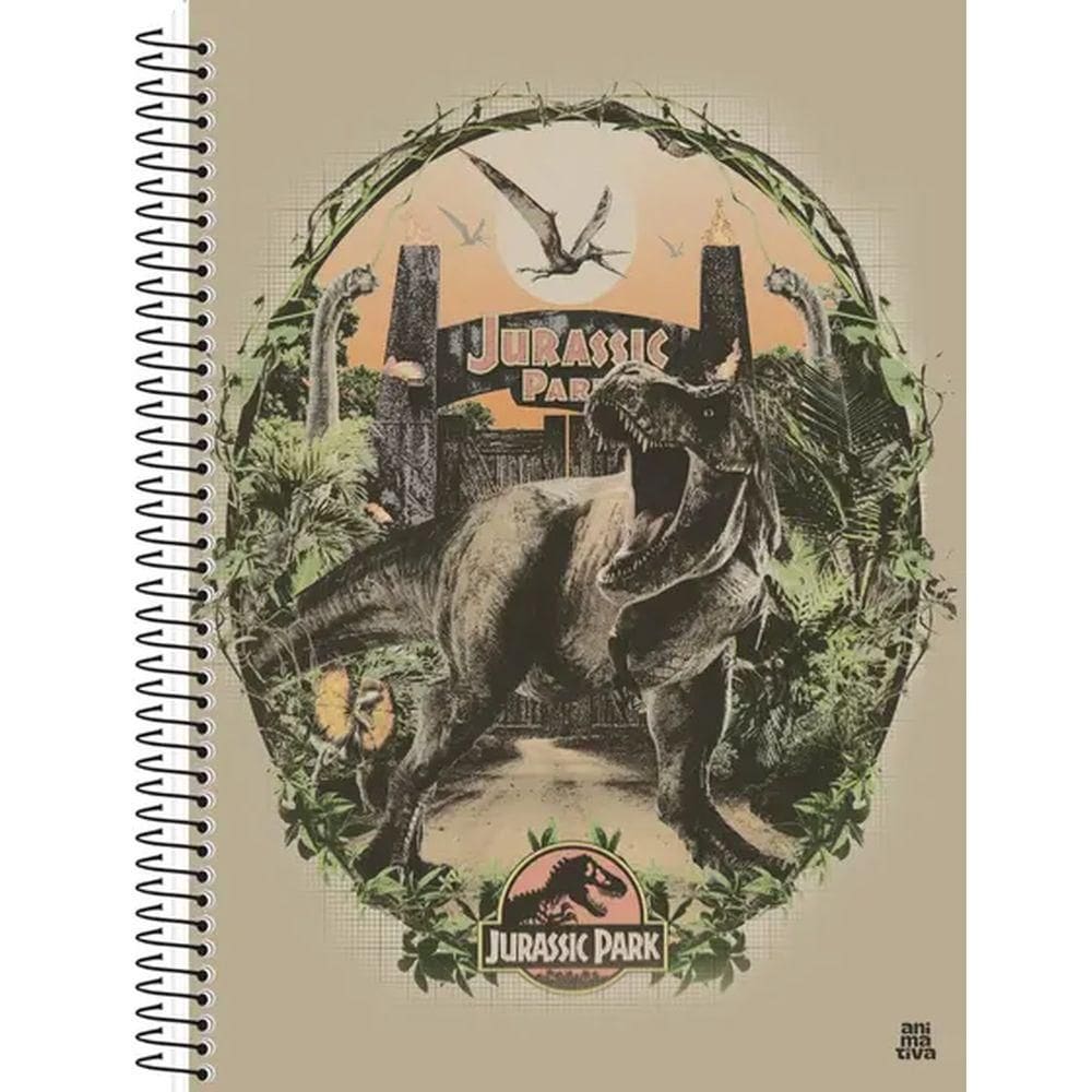 Caderno Univ. 160 Fls 10 Mat Jurassic Park Capa2 - Animativa