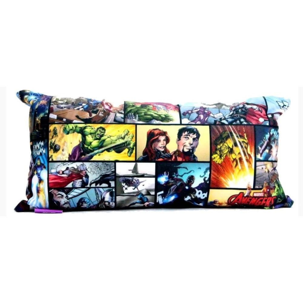 Almofada Avengers HQ - Veludo e Fibra - 20 x 40 cm - Zona Criativa