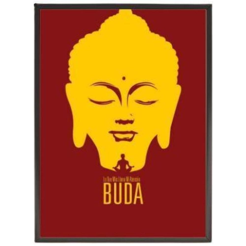 Quadro Buda Lo Que Más Lhama Mi Atención 33X24 C/Vidro Preta