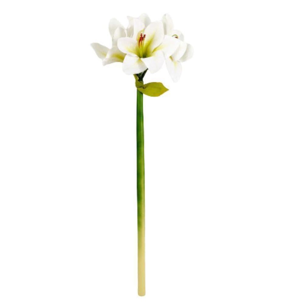 Amarilis Branca Planta Artificial 63X19Cm Haste Permanente
