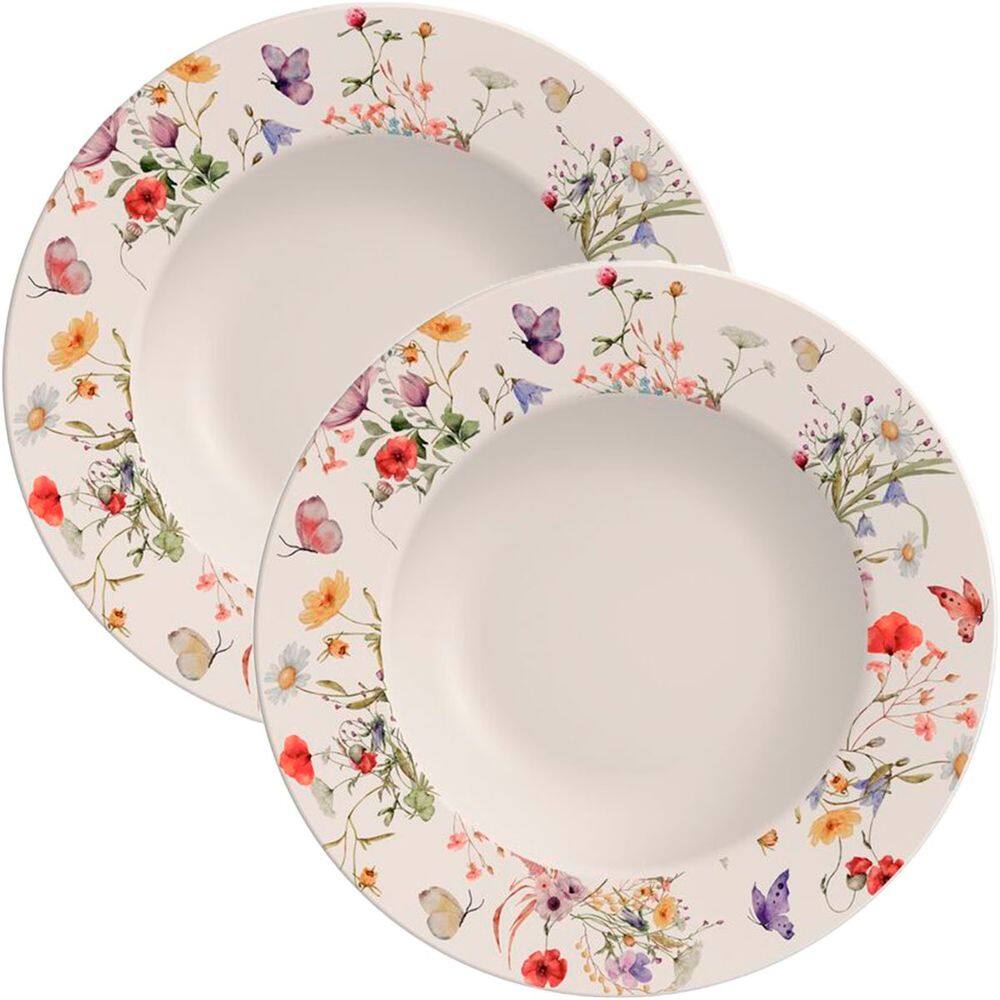 Kit Jogo Prato Raso Jantar 8Pçs 8 Pessoas Ana Clara 27,5cm