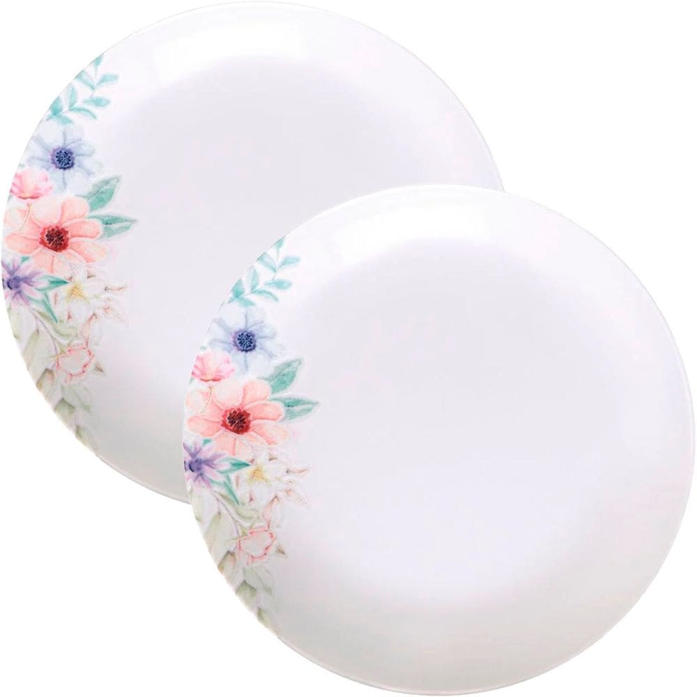 Kit Jogo De Pratos Fundo Sopa 8Pçs 8 Pessoas Floratta 22cm