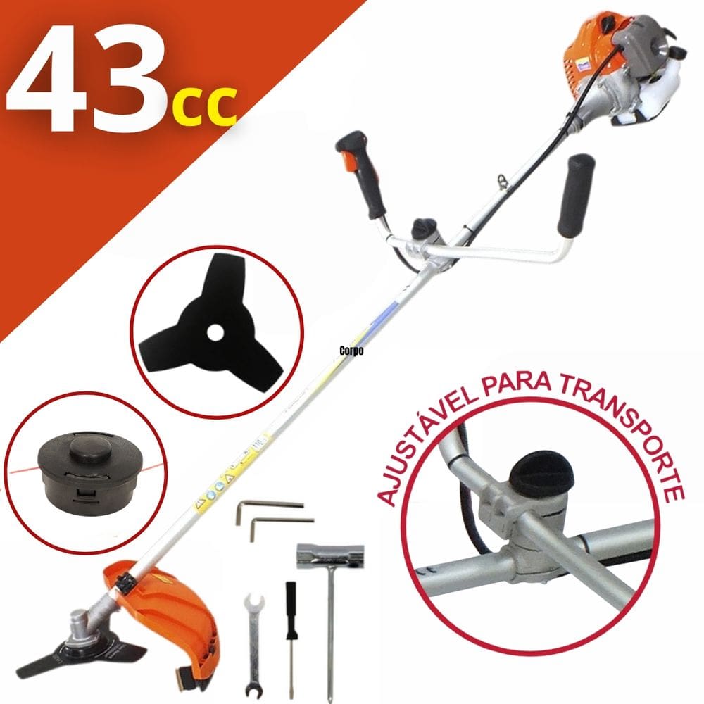 Rocadeira Lateral A Gasolina Vulcan Vr430p 2T 43Cc 1,7Hp