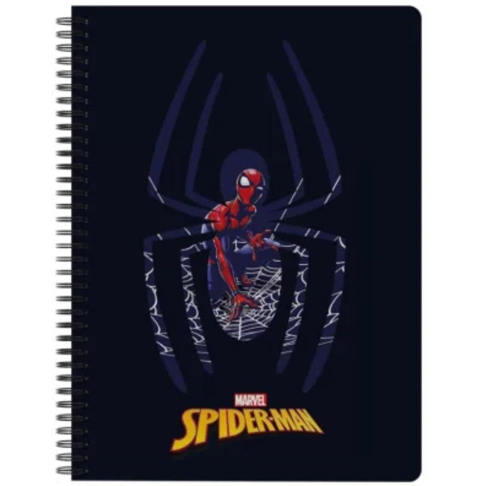 Caderno Homem Aranha Tam Grande Arame 80 Folhas Escolar