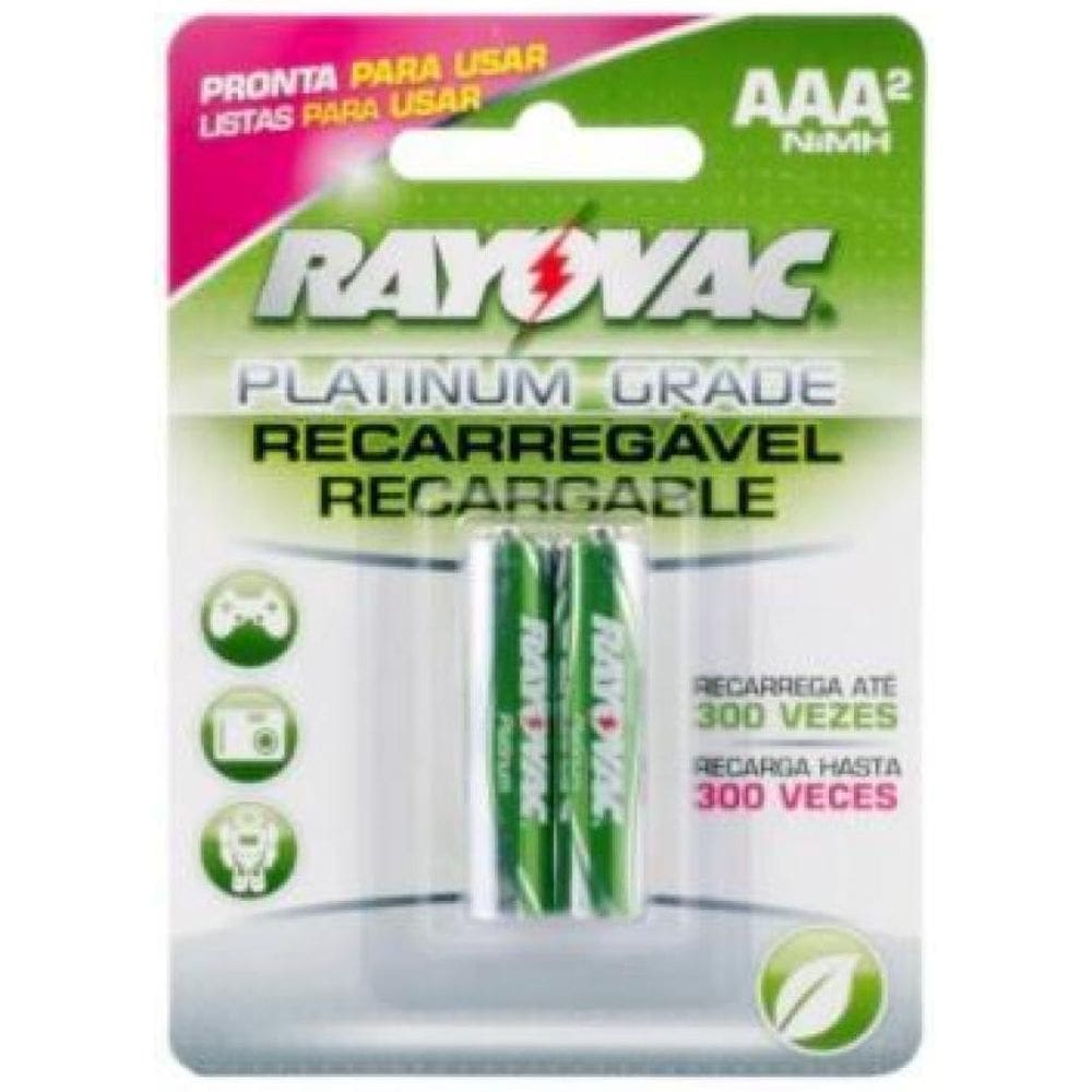 Kit Pilha Rayovac Platinum Grade Aaa Recarregável 6 un