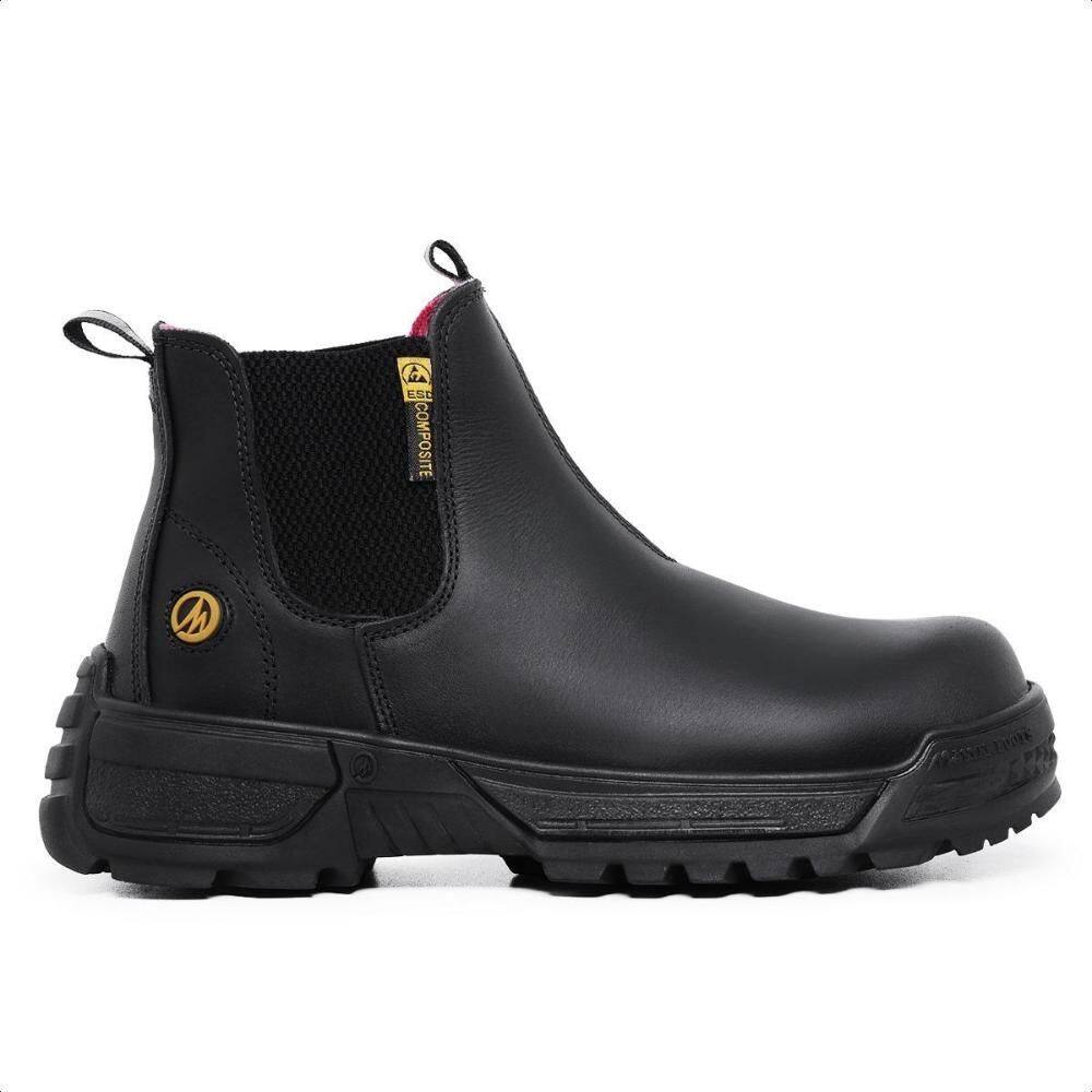 Bota Work Couro Feminina Chelsea Anatômica Resistente