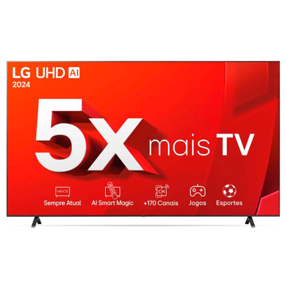 Smart TV 4K 86 LG UHD 86UT8050 Processador A5 Ger7 AI Alexa/Chromecast integrado webOS 24 Controle Smart Magic