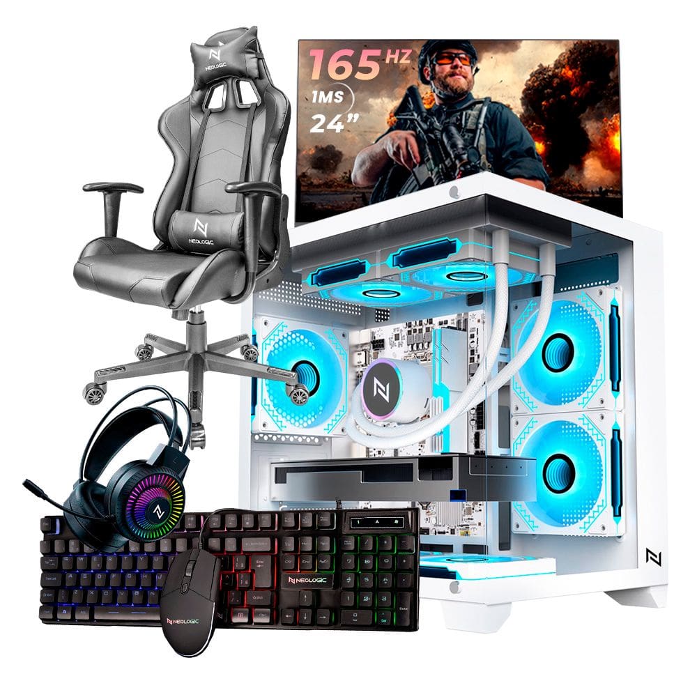 Pc Gamer Completo Ryzen 5 5600GT, 16GB 3200Mhz, (Radeon Vega 7 Integrado), A520M DX, SSD 480GB M.2, 500W 80 Plus, 3 fans, Cadeira, Neologic - NLI89156