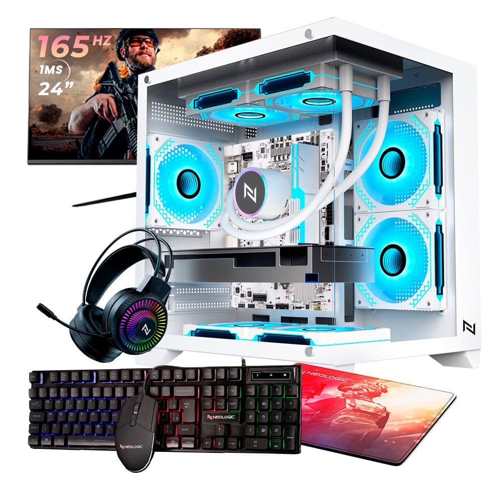 Pc Gamer Completo Ryzen 5 5600GT, 16GB 3200Mhz, (Radeon Vega 7 Integrado), A520M DX, SSD 480GB M.2, 500W 80 Plus, 3 fans RGB, Neologic - NLI89056