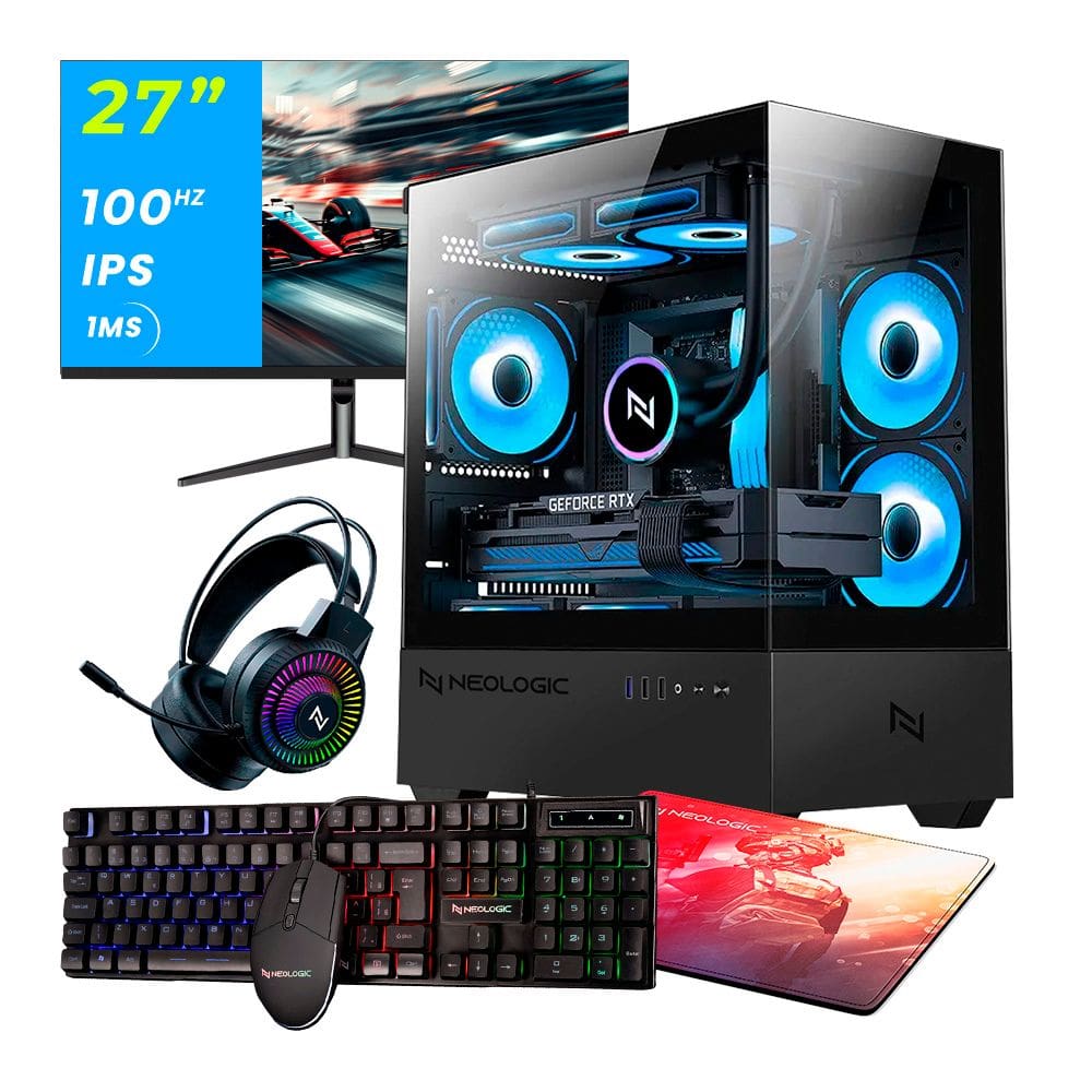 Pc Gamer Completo Ryzen 3 3200G, 16GB 3200Mhz, (Radeon Vega 8 Integrado), A520M, SSD 240GB, 500W 80 Plus, Monitor 27 100Hz, Neologic - NLI89102