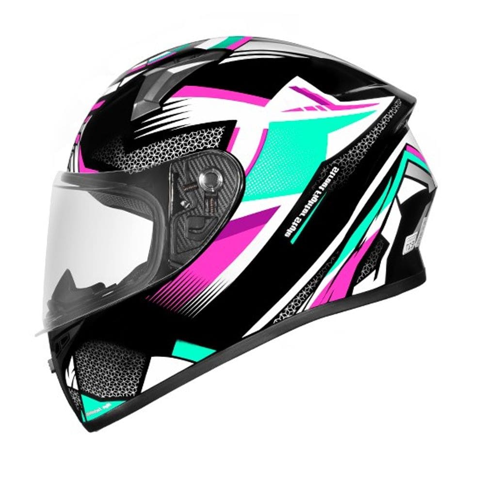 Capacete Ebf Xtroy FF526 Rage Preto Tifanny e Rosa