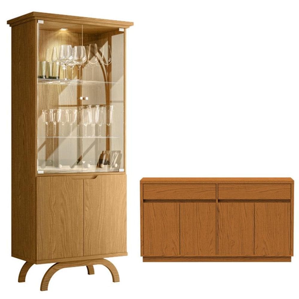Cristaleira Vicenza com Aparador Buffet Ana Ype - New Ceval