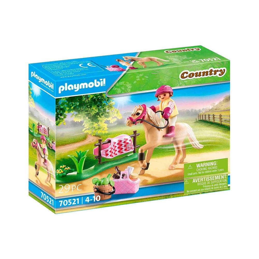 Pônei de equitação alemão colecionável da Playmobil com acessórios