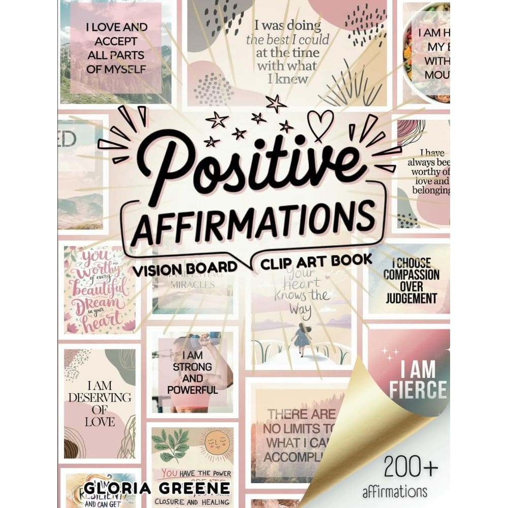 Book Positive Affirmations Vision Board Clip Art 2025