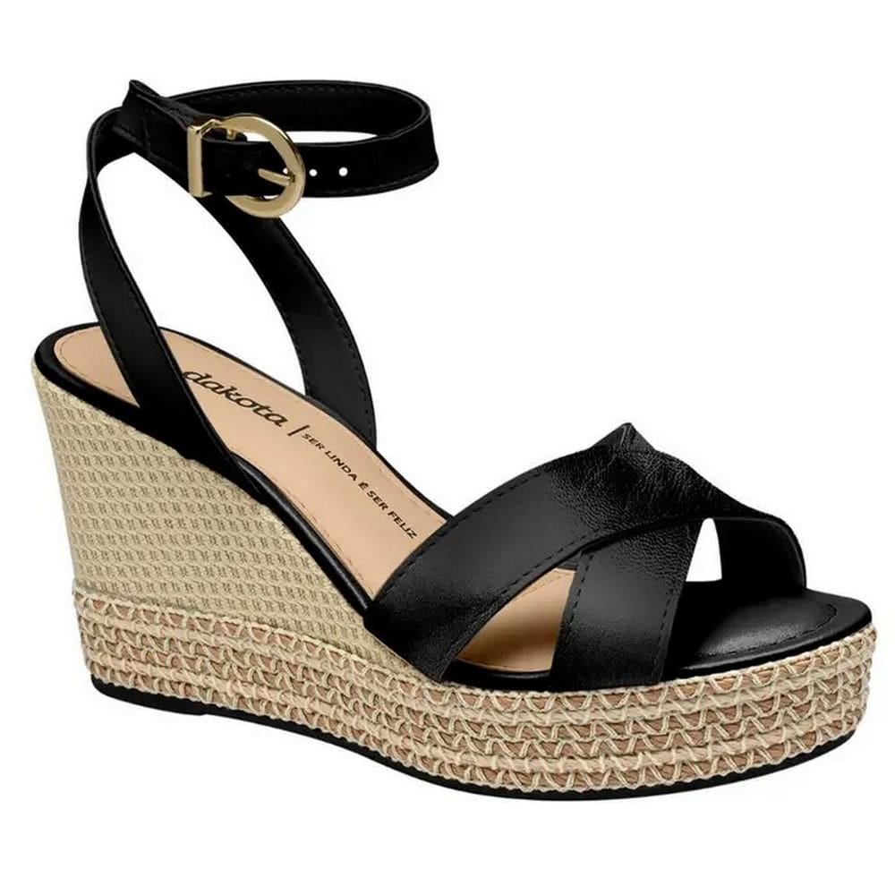 Sandália Feminina Dakota Anabela Tiras Em X Conforto Y8261
