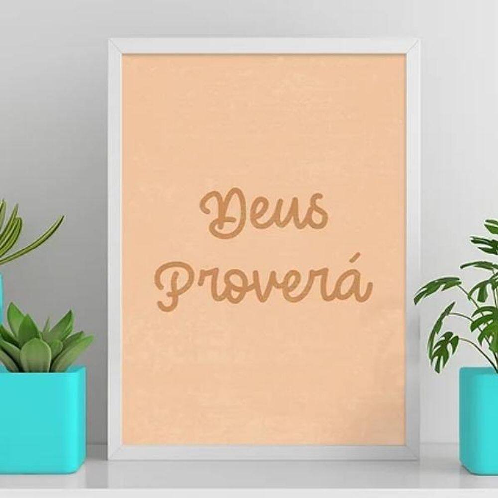 Quadro Deus Proverá 33X24Cm Branca