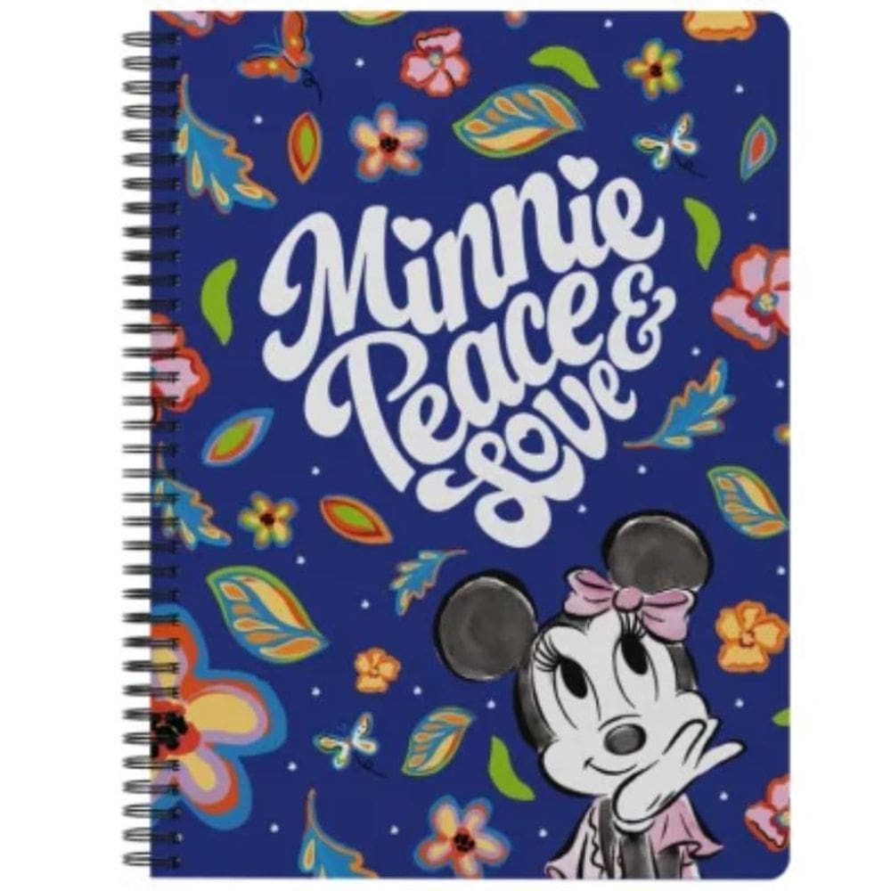 Caderno Minnie Flores Tam Grande Arame 160 Folhas Escolar