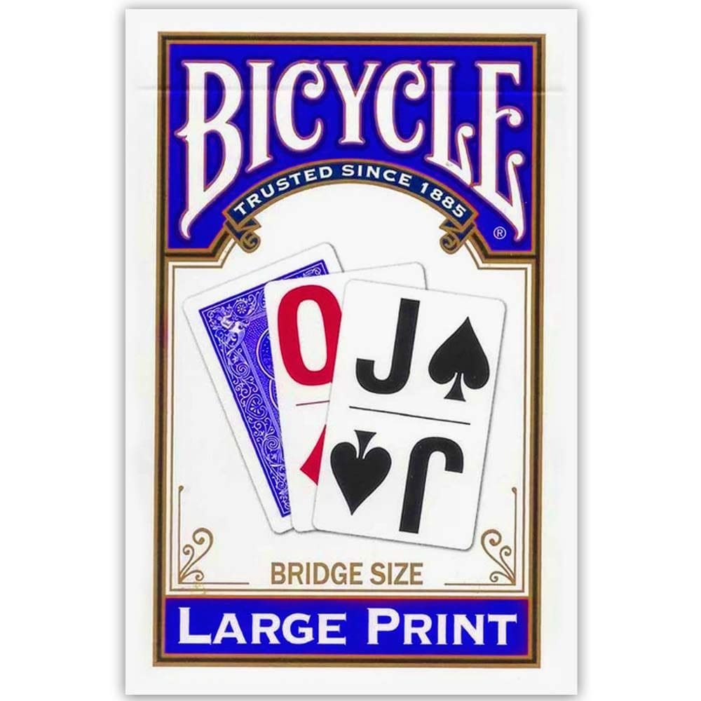 Cartas de baralho, bicicleta, tamanho grande de ponte impressa para idosos