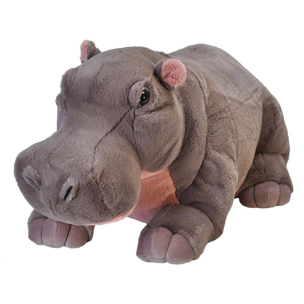 Bicho de pelúcia Wild Republic Jumbo Hippo Plush 76 cm para crianças