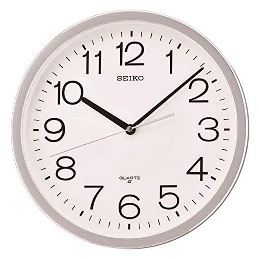 Relógio de parede Seiko Classic numerado 30cm prata